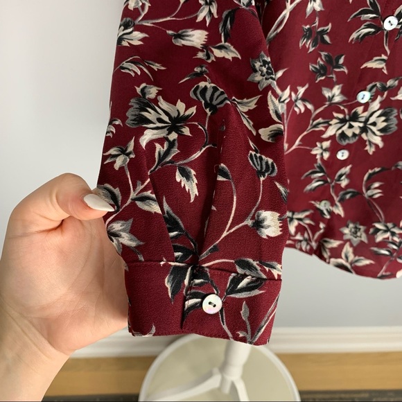 J. Jill Floral Pleated Back Shirt SZ PS Petite Collared Flowy Blouse Multicolor - Picture 5 of 12